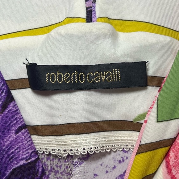 ROBERTO CAVALLI • FLORAL W. SNAKE MIDI DRESS • GUC - Picture 4 of 9